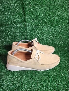 OluKai Ka'a Driver Man's Slip-on Leather Sneakers & Athletic Shoes Sand Tan 10.5